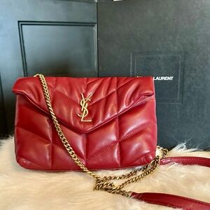 YSL Lou Toy Puffer Crossbody in Opyum